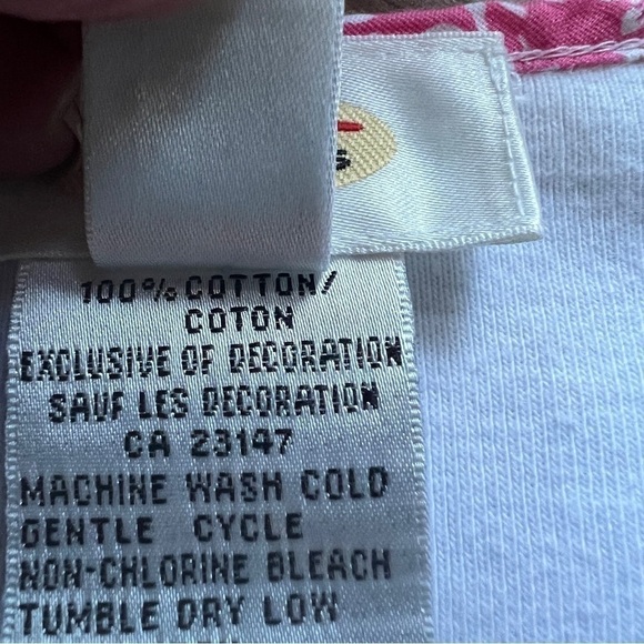 Talbots pink print capris Sz 16 & white Medium T-shirt w/pink print trim. - Picture 4 of 12